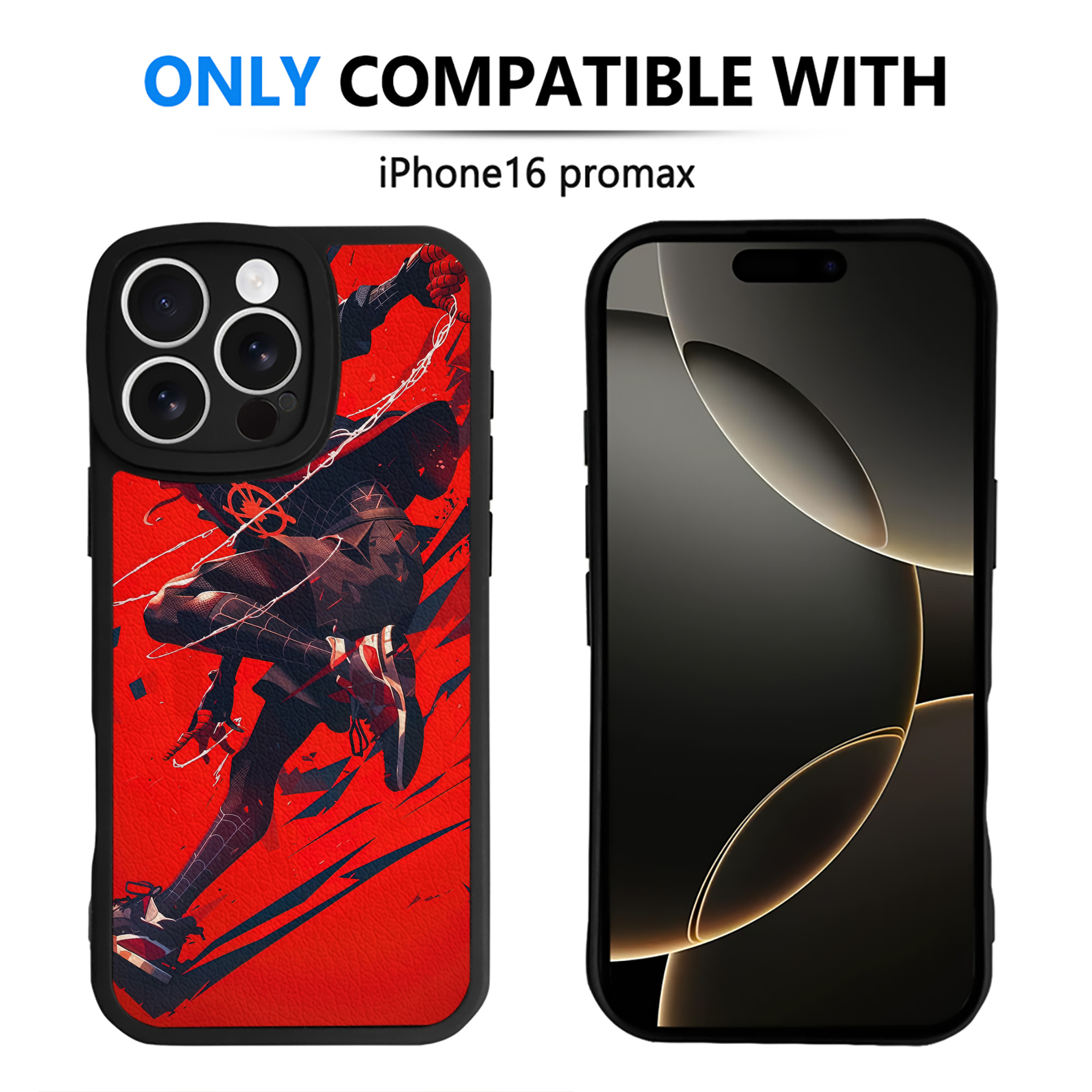 （画像用） Spider Man スパイダーマン 【iPhone 16シリーズ対応】シリコンスマホケース（レザー調） 材質：シリコン